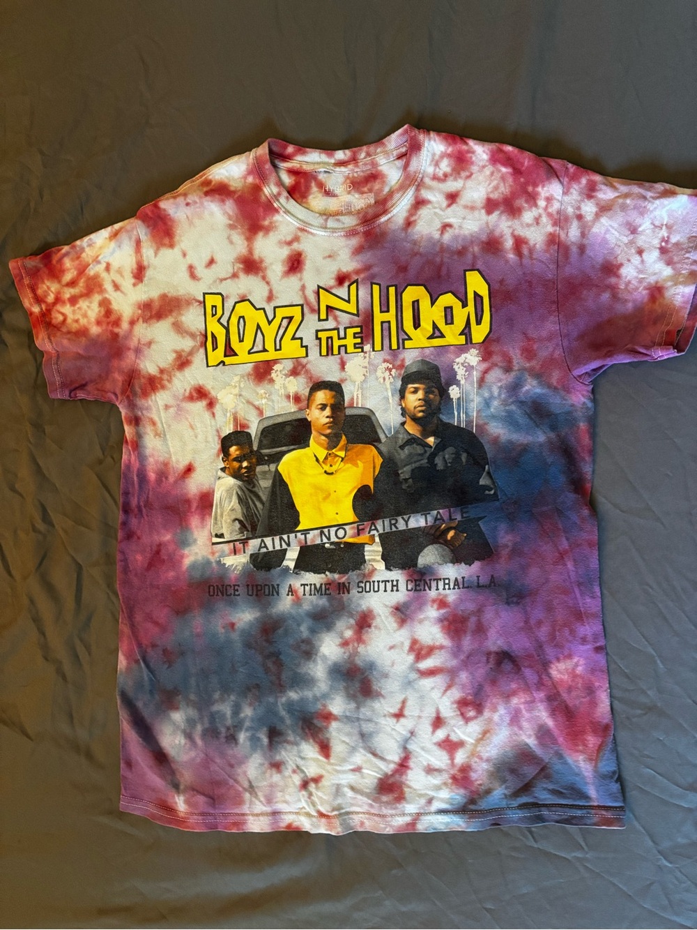 Hybrid Apparel Tie-Dye Boyz N The Hood Graphic Tee - Red/Purple/Blue/Yellow